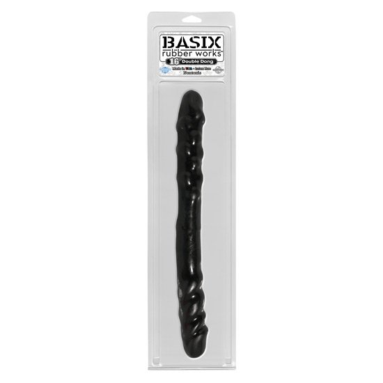 Basix double penis black 37 cm gelatin