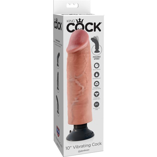 King cock pene realístico vibrador 25 cm