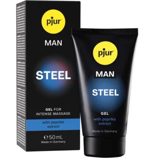 50 ml bottle of Pjur Man Steel massage gel