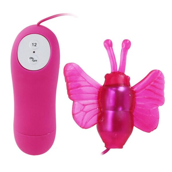Lilac Baile butterfly vibrator with antennae and its wired remote
