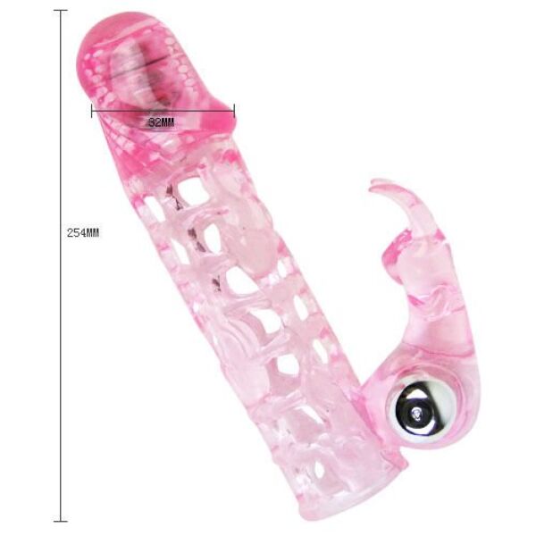 Baile Ultimate Sleeve Love vibrating penis sleeve, clear