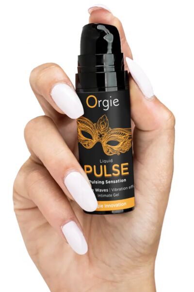 Bottle of Orgie Liquid Pulse stimulating gel, ice caramel flavour, 15 ml
