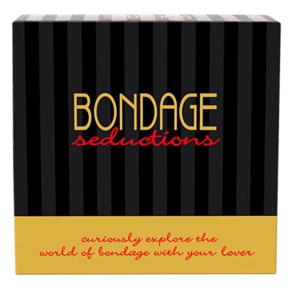 Bondage Seductions bondage game by Kheper Games, with its cards, ropes, dice, blindfold and whip