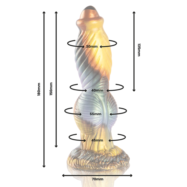 EPIC Phoenix vibrating dildo with its remote control