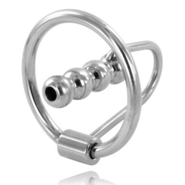 Metal Hard 30 mm glans ring with urethral plug