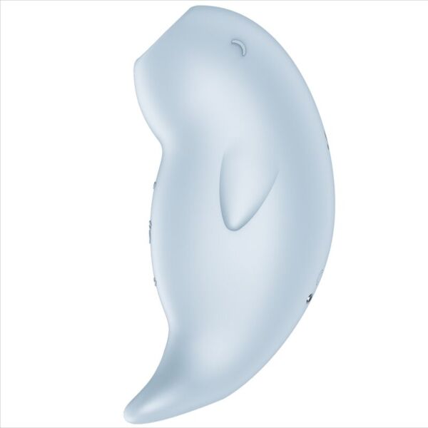 Satisfyer Seal You Soon clitoral suction toy in the shape of a sea animal, in light blue