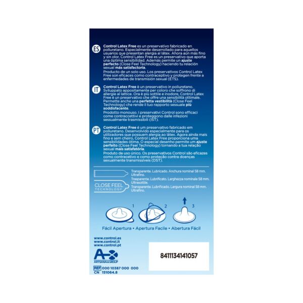 Control Free Latex Free polyurethane condoms, pack of 5