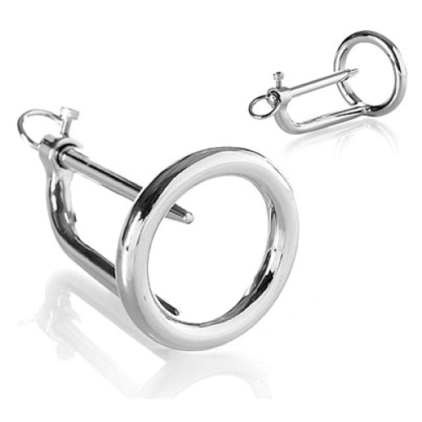 Metal Hard glans ring with urethral plug