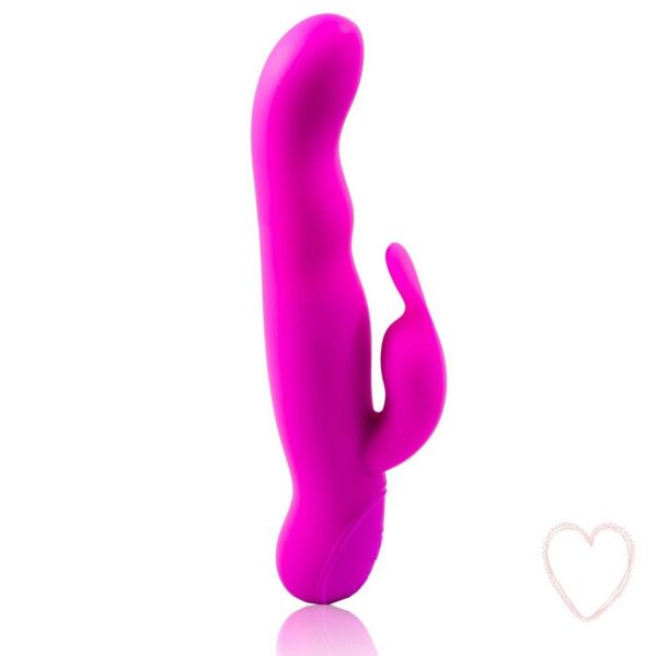 Pretty Love Hale rabbit vibrator, with its curved tip and the arm for the clitoris