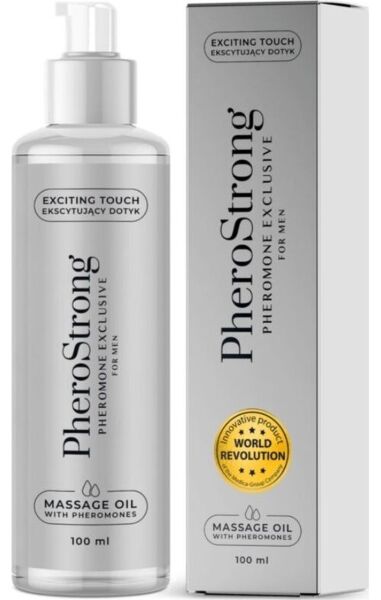 PheroStrong pheromone massage oil for men, 100 ml bottle