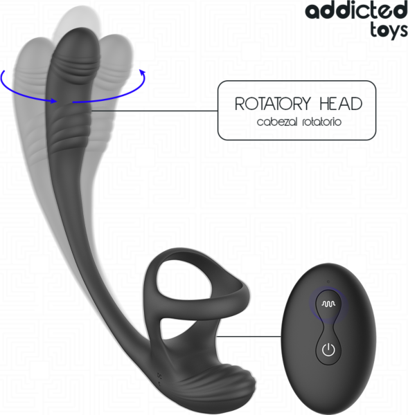 Addicted Toys 360º prostate massager with its prostate egg, ring and remote control