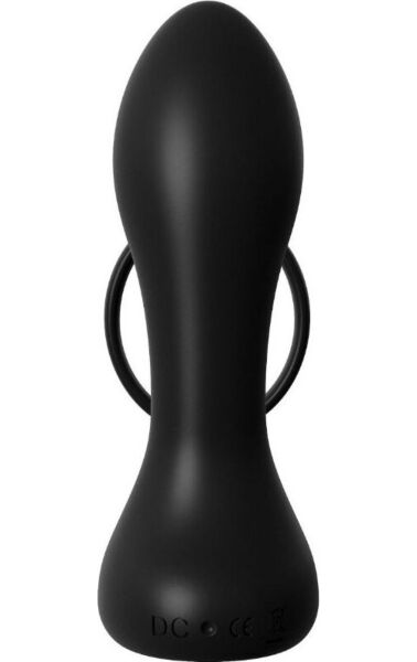 Pipedream Rechargeable Ass-Gasm Pro vibrating cock ring with prostate butt plug, in silicone