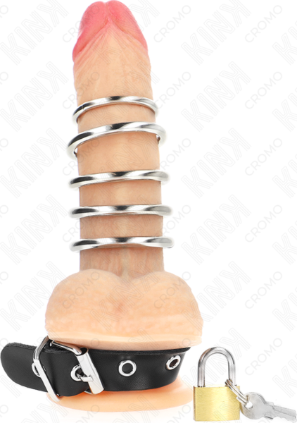 Kink Ring Power, black strap with six metal rings
