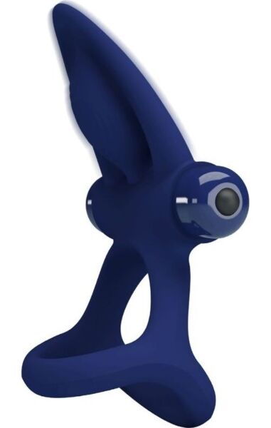 Blue Pretty Love BI-210306-3 vibrating cock ring with bristled stimulator