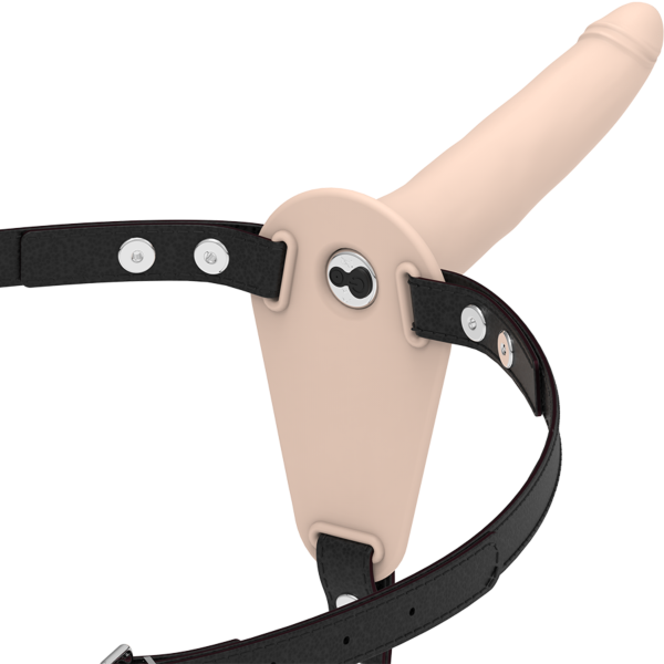 Fetish Submissive 15 cm silicone strap-on harness with vibrator and stretch belt