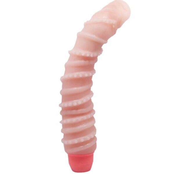 BAILE Flexi Vibe Spiral realistic vibrator in a skin tone, with veins and a rounded head