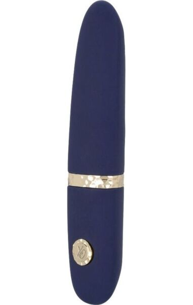 CalExotics Chíc Daisy mini vibrator in blue, with its slim tip
