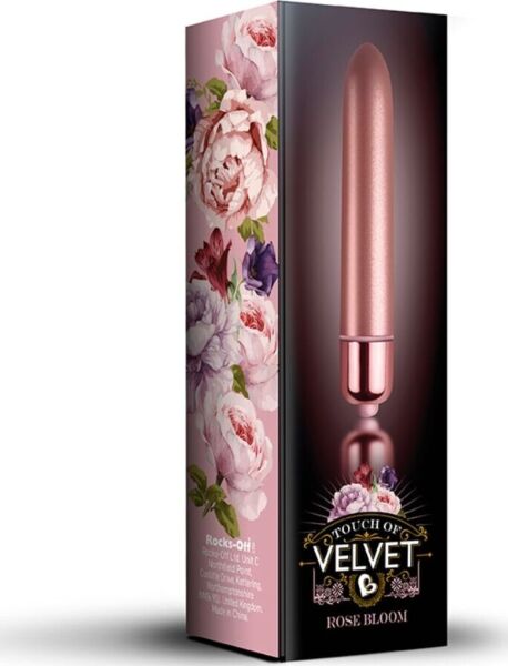 Rocks Off Touch of Velvet Rose Bloom bullet vibrator in rose gold