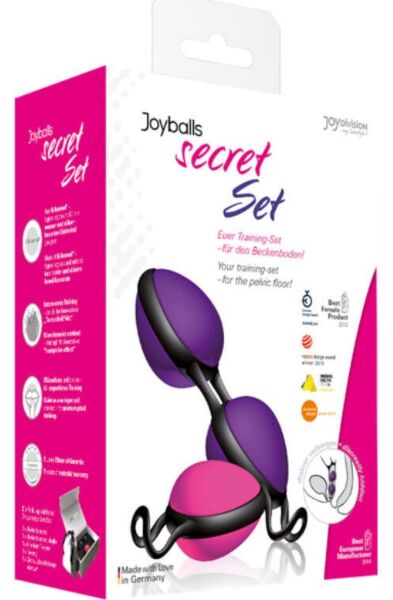 JoyDivision Joyballs Secret Set Kegel balls, showing the single ball and double ball