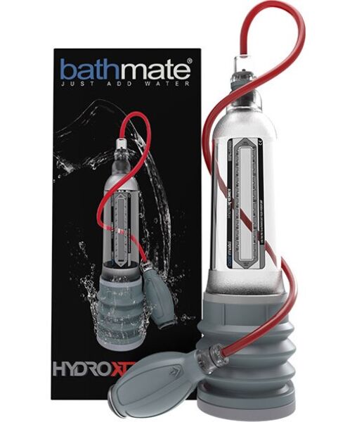 Bathmate HydroXtreme 9 penis pump, clear, with its hand pump
