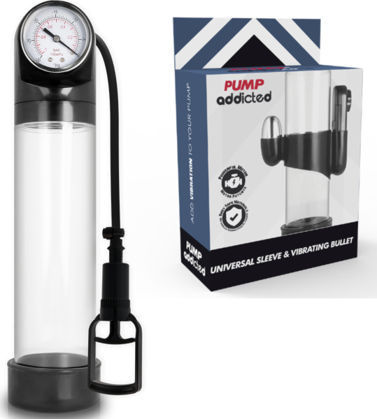 Pump Addicted RX9 penis pump with vibrator and gauge