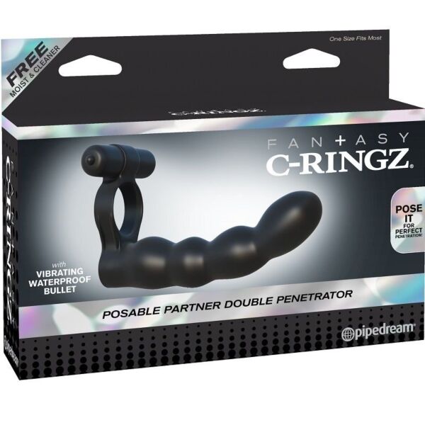 Pipedream Fantasy C-Ringz Double Penetration cock ring with its flexible stimulator