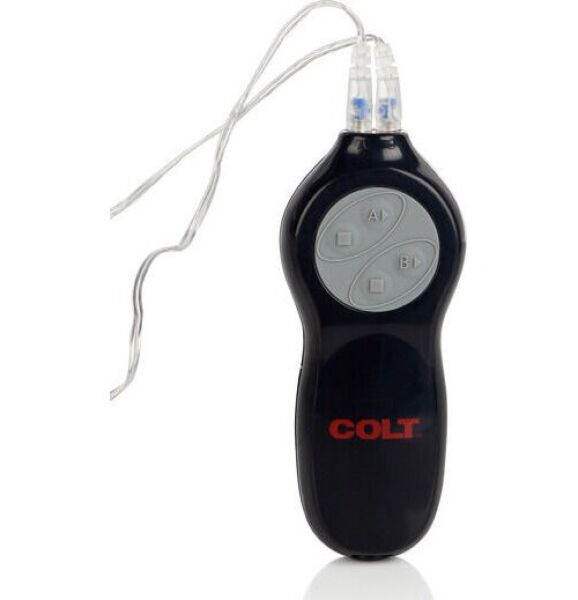 CalExotics COLT Twin Turbo Bullets set with two silver bullet vibrators and a wired controller