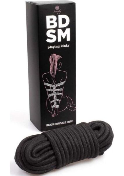 Black Bondage Rope Secret Play, 10 metres, from the BDSM Collection