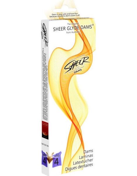 Pack of Sheer Glyde Dams latex dental dams for oral sex
