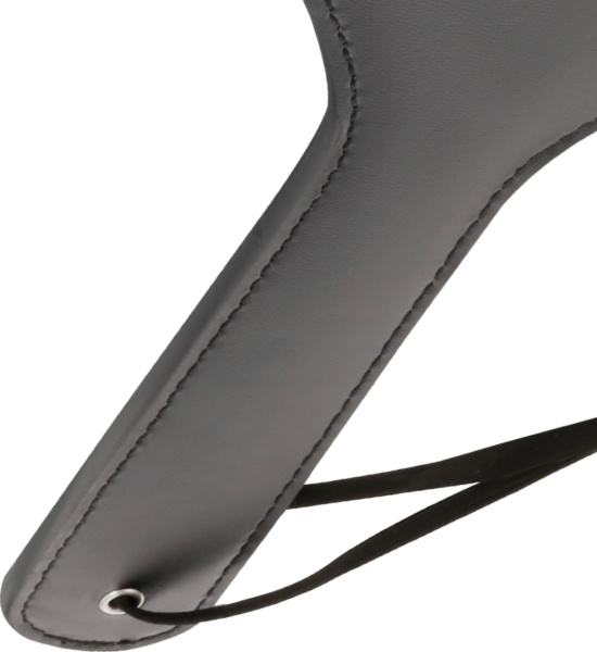 Darkness BDSM paddle in black, with black stitching and spikes