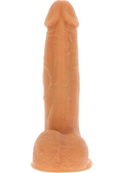 Realistic Get Real Naked Beaded 21 cm vibrating dildo by ToyJoy, in a light skin tone, with a suction cup base