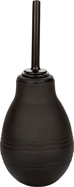 Black CalExotics One-Way Anal Douche with its bulb and nozzle