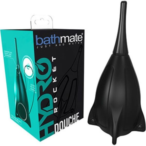 Bathmate Hydro Rocket bulb anal douche, black, with its nozzle
