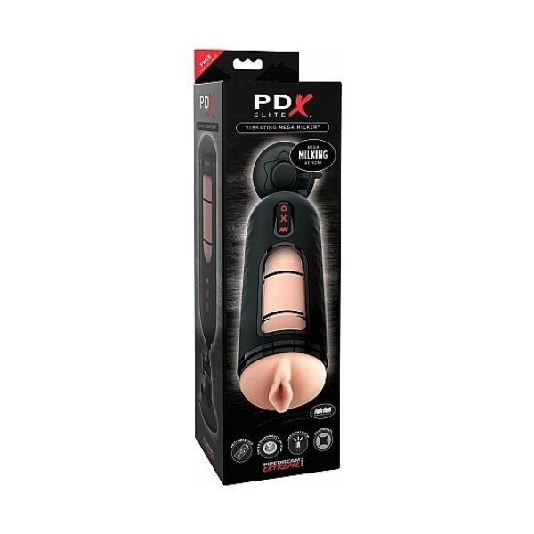 PDX Elite Mega Milker masturbator by Pipedream, with automatic compression, transparent window and suction cup