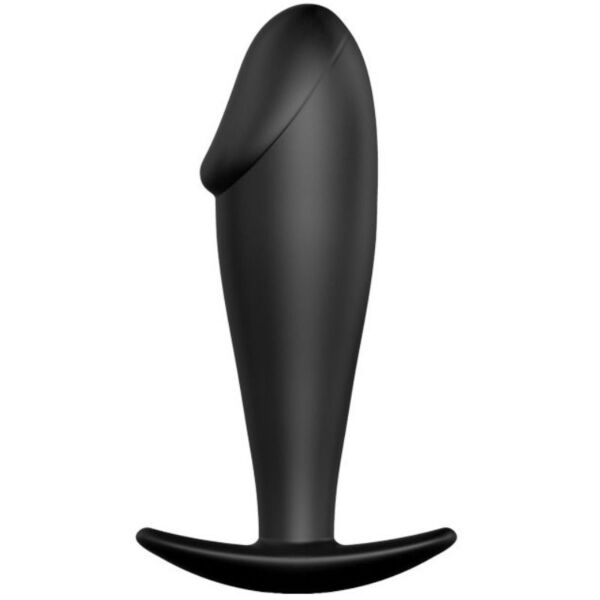 Pretty Love BI-040040N black silicone butt plug in a penis shape