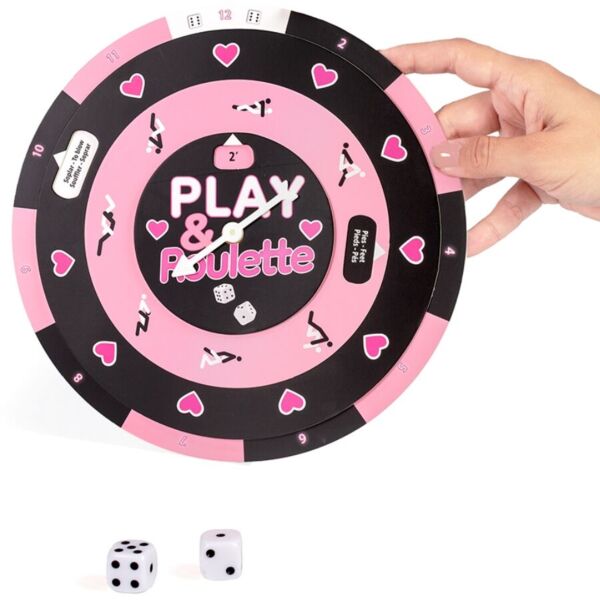Secret Play Play & Roulette game with a roulette wheel and two six-sided dice