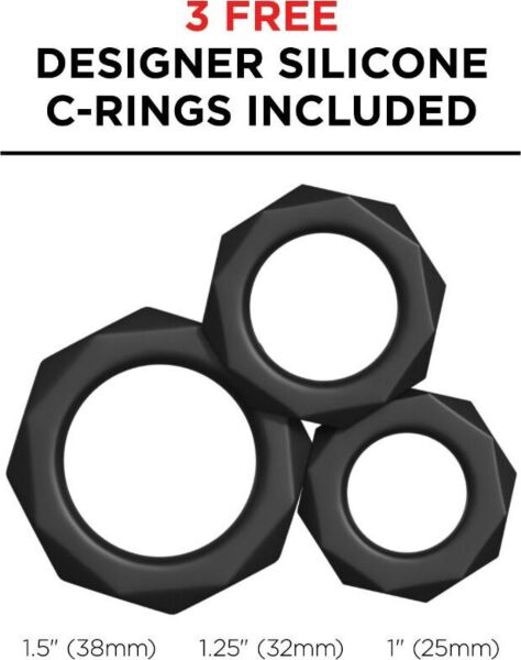 PDX Elite Silicone Stimulator penis sleeve by Pipedream, in black silicone