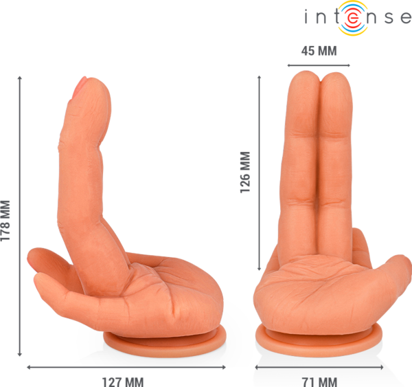 Intense Leela G-spot dildo with a hand shape and a suction cup base
