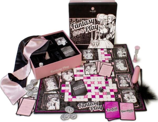 Secret Play Fantasy Play erotic board game with its board, cards and accessories