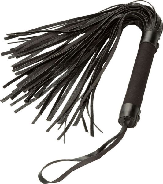 Black CalExotics Nocturnal Collection Flogger with its wrist strap