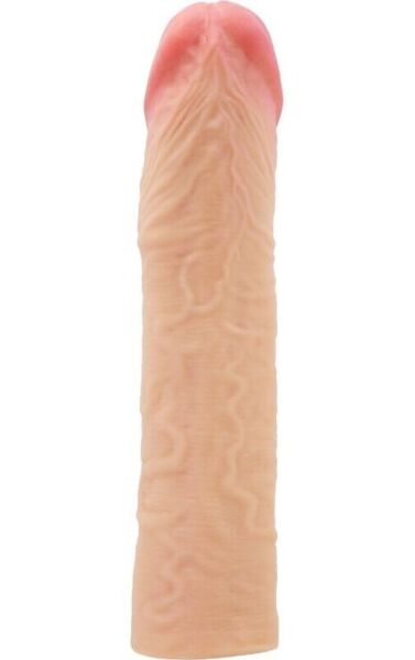 Pretty Love BI-026272 penis extension sleeve, with raised veins and a bulging head
