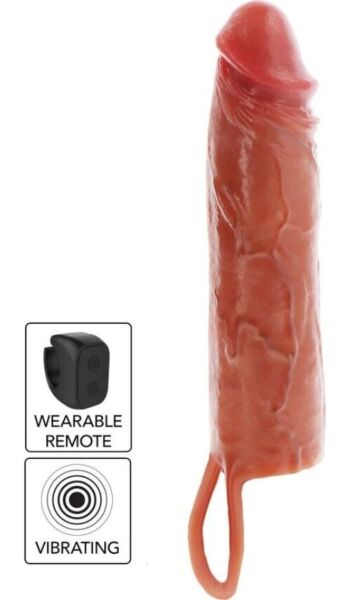 Vibrating penis sleeve Get Real Hydrated Skin, in its 16 and 20 cm versions