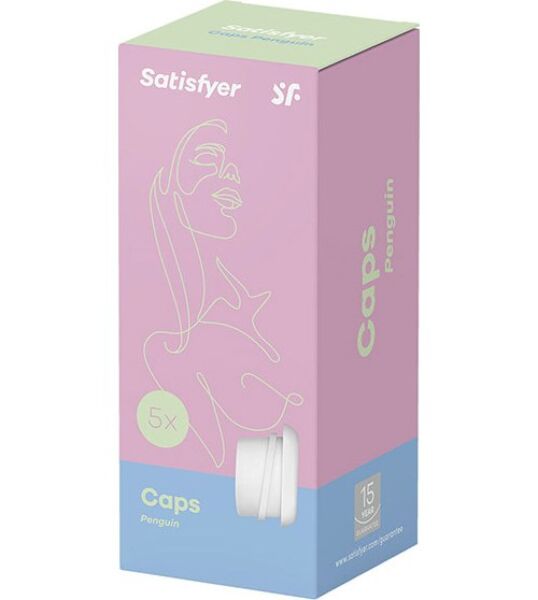 Five white silicone replacement heads for the Satisfyer Pro Penguin NG