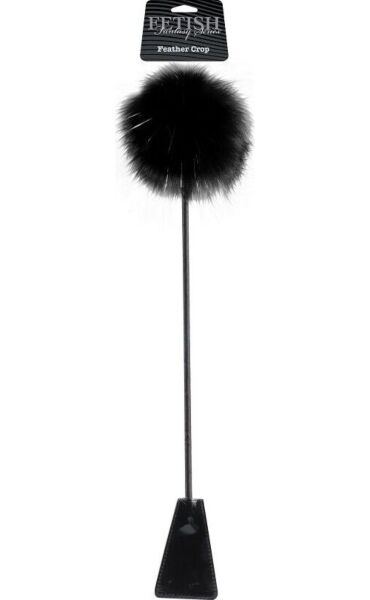 Double-sided crop with black feather, Fetish Fantasy by Pipedream