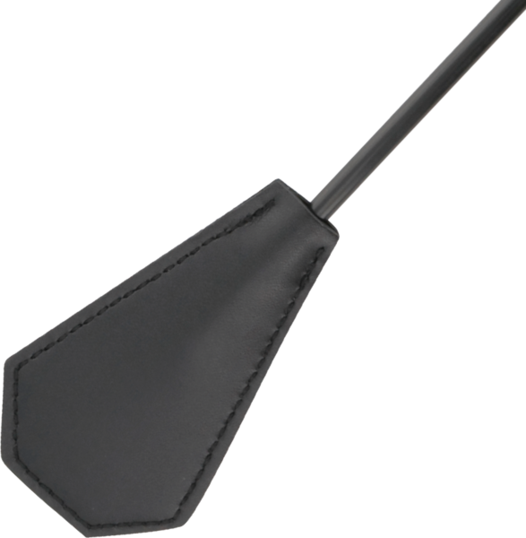 Black Darkness riding crop with a feather at one end and the crop at the other