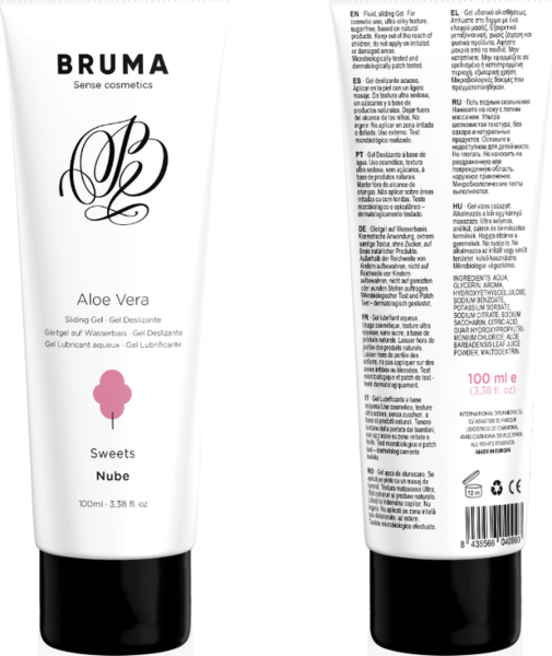 Pack of Bruma Aloe Vera water-based lubricant