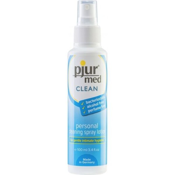 pjur med Clean intimate cleansing spray in a 100 ml bottle