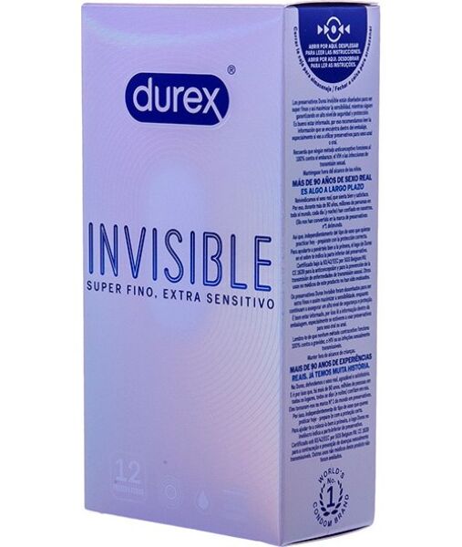 Pack of 12 Durex Invisible Ultra Fino condoms