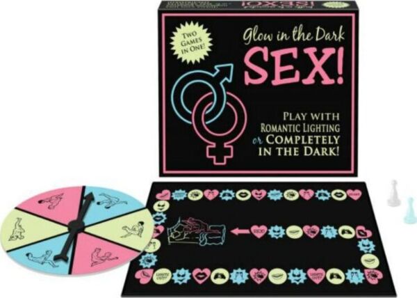 Kheper Games Glow in the Dark Sex! erotic board game with its box