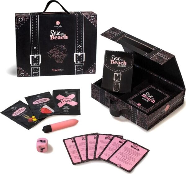 Secret Play Sex on the Beach Travel Kit erotic game with its cards and accessories